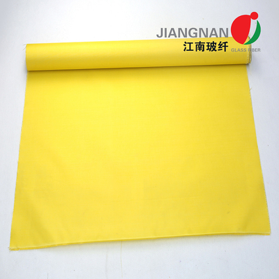 0.4mmの火の黄色い色のための高温ガラス繊維の火のカーテンの生地の布